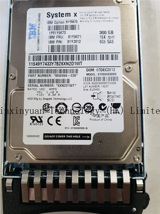 IBM 300GB 15K SAS 6Gbps 2,5" sistema X do disco rígido 81Y9670 81Y9671