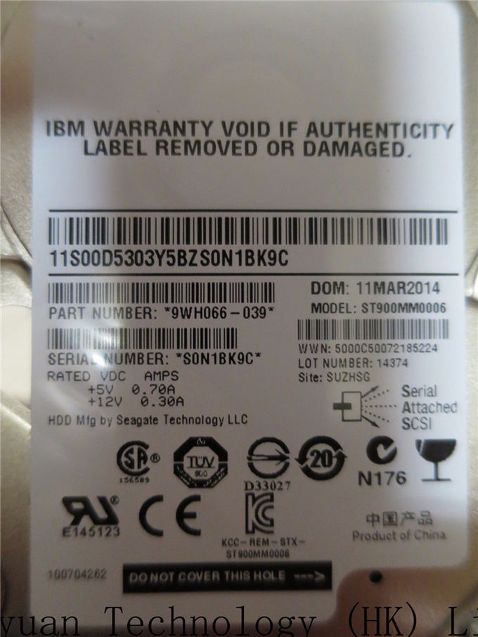 Movimentação de disco rígido 85Y6274 do servidor do IBM 900GB 6Gb/s 10K 00Y2684 no transportador para V7000