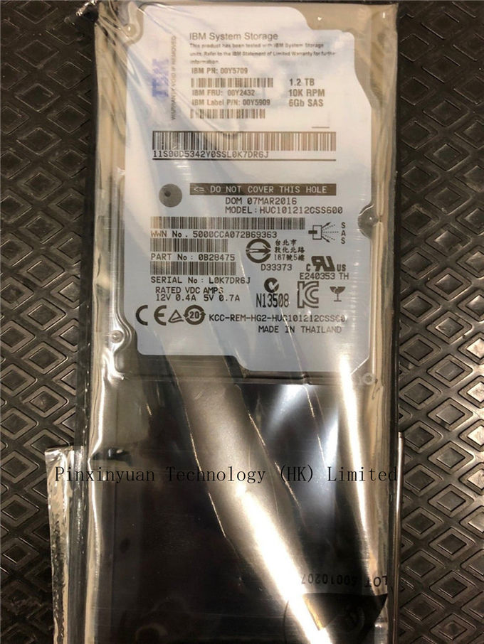 ARMAZENAMENTO 00Y2432 de Sata Hdd V3700 do servidor de 00Y5709 LENOVO/IBM 1.2TB 10K RPM 6GB