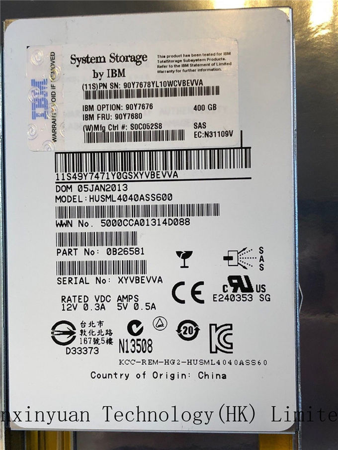 cabo flexível de circuito integrado do Ssd V7000 da IBM 400gb Sff do disco rígido do servidor 4939-Ad43/90y7676/90y7680