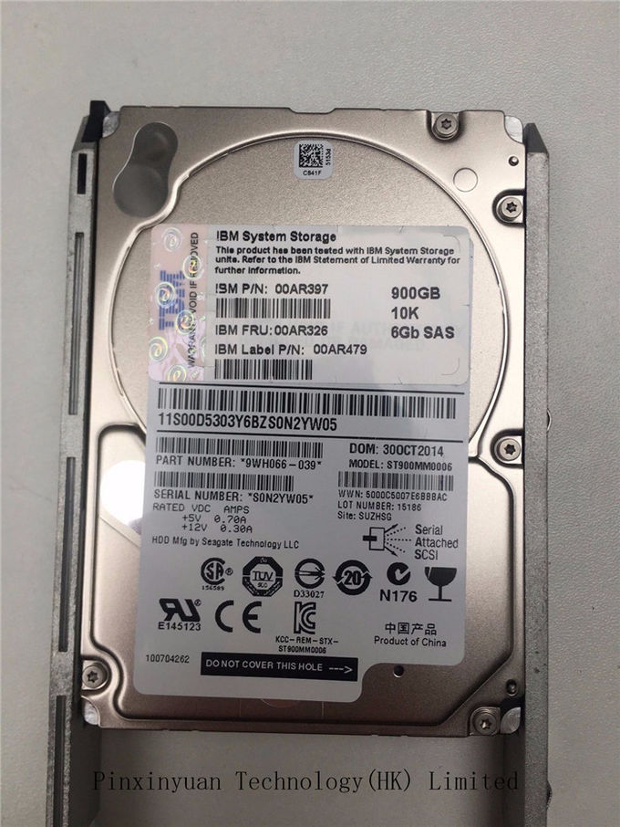 IBM de circuito integrado STORWIZE V7000 Gen2 PN 00AR326 do disco rígido 10K RPM do servidor de 900GB 6Gbs SAS