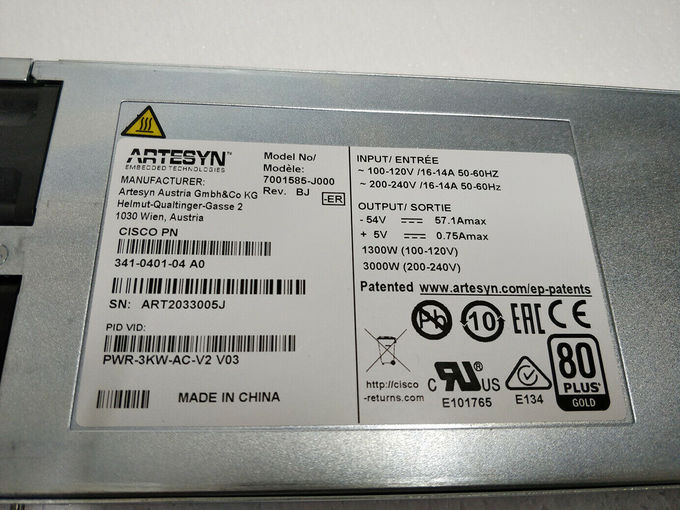 Taxa 600Mbps de Ssion do ROUTER do radar de fiscalização aérea 9000 de CISCO PWR-3KW-AC-V2 3000W da fonte de alimentação do servidor do módulo da alimentação CA